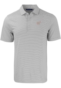 Cutter and Buck Washington Nationals Mens Grey City Connect Forge Double Stripe Short Sleeve Polo