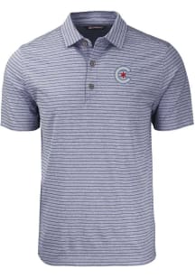 Cutter and Buck Chicago Cubs Mens Navy Blue City Connect Forge Heather Stripe Short Sleeve Polo
