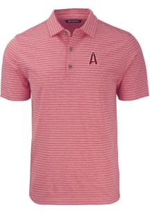 Cutter and Buck Los Angeles Angels Mens Red City Connect Forge Heather Stripe Short Sleeve Polo