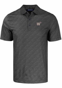 Cutter and Buck Washington Nationals Mens Black City Connect Pike Pebble Short Sleeve Polo