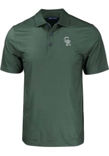 Cutter and Buck Colorado Rockies Mens Green City Connect Pike Eco Geo Print Short Sleeve Polo