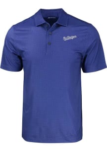 Cutter and Buck Los Angeles Dodgers Mens Blue City Connect Pike Eco Geo Print Short Sleeve Polo