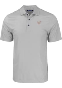 Cutter and Buck Washington Nationals Mens Grey City Connect Pike Eco Geo Print Short Sleeve Polo