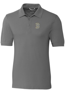 Cutter and Buck Boston Red Sox Mens Grey City Connect Advantage Short Sleeve Polo