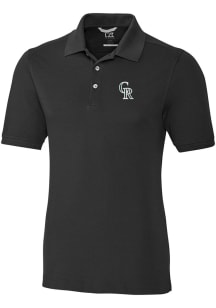 Cutter and Buck Colorado Rockies Mens Black City Connect Advantage Short Sleeve Polo