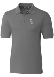 Cutter and Buck Colorado Rockies Mens Grey City Connect Advantage Short Sleeve Polo