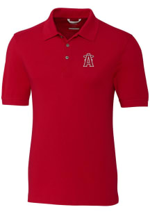 Cutter and Buck Los Angeles Angels Mens Red City Connect Advantage Short Sleeve Polo