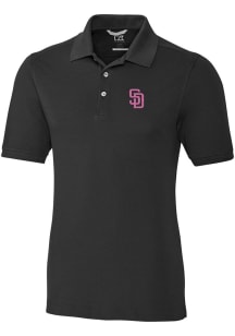 Cutter and Buck San Diego Padres Mens Black City Connect Advantage Short Sleeve Polo