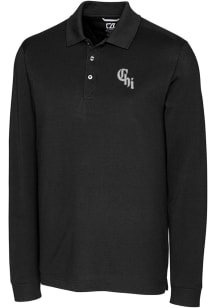 Cutter and Buck Chicago White Sox Mens Black City Connect Advantage Long Sleeve Polo Shirt