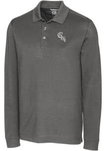 Cutter and Buck Chicago White Sox Mens Grey City Connect Advantage Long Sleeve Polo Shirt