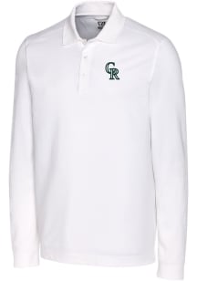 Cutter and Buck Colorado Rockies Mens White City Connect Advantage Long Sleeve Polo Shirt