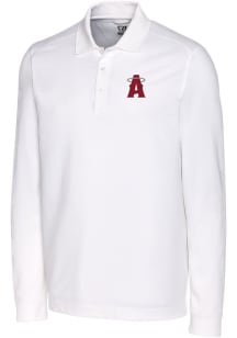 Cutter and Buck Los Angeles Angels Mens White City Connect Advantage Long Sleeve Polo Shirt