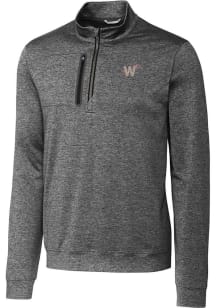 Cutter and Buck Washington Nationals Mens Grey City Connect Stealth Long Sleeve 1/4 Zip Pullover