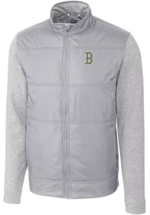 Cutter and Buck Boston Red Sox Mens Grey City Connect Stealth Medium Weight Jacket