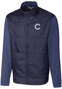 Cutter and Buck Chicago Cubs Mens Navy Blue City Connect Stealth Medium Weight Jacket