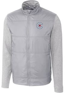 Cutter and Buck Chicago Cubs Mens Grey City Connect Stealth Medium Weight Jacket