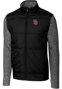 Cutter and Buck San Diego Padres Mens Black City Connect Stealth Medium Weight Jacket