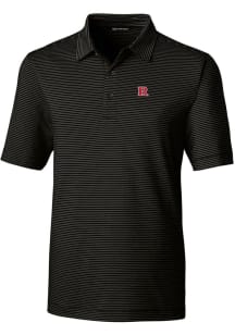 Cutter and Buck Rutgers Scarlet Knights Mens Black Forge Pencil Stripe Big and Tall Polos Shirt
