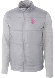 Cutter and Buck San Diego Padres Mens Grey City Connect Stealth Medium Weight Jacket