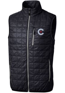 Cutter and Buck Chicago Cubs Mens Silver City Connect Rainier PrimaLoft Sleeveless Jacket