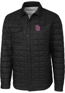 Cutter and Buck San Diego Padres Mens Black City Connect Rainier PrimaLoft Outerwear Lined Jacke..
