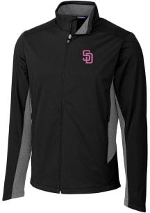 Cutter and Buck San Diego Padres Mens Black City Connect Navigate Light Weight Jacket
