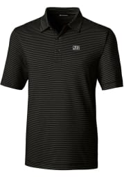 Cutter and Buck Jackson State Tigers Mens Black Forge Pencil Stripe Big and Tall Polos Shirt