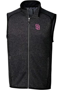 Cutter and Buck San Diego Padres Mens Charcoal City Connect Mainsail Sleeveless Jacket