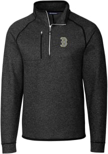 Cutter and Buck Boston Red Sox Mens Charcoal City Connect Mainsail Long Sleeve 1/4 Zip Pullover