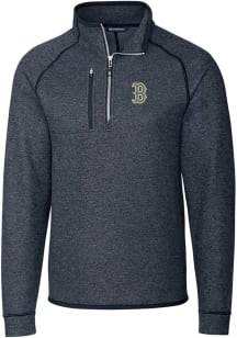 Cutter and Buck Boston Red Sox Mens Navy Blue City Connect Mainsail Long Sleeve 1/4 Zip Pullover