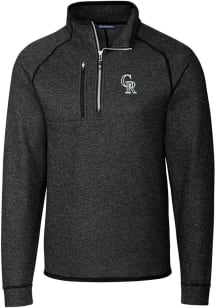 Cutter and Buck Colorado Rockies Mens Charcoal City Connect Mainsail Long Sleeve 1/4 Zip Pullove..