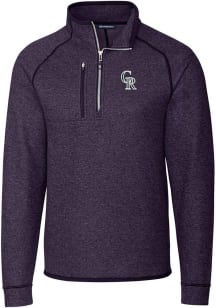 Cutter and Buck Colorado Rockies Mens Purple City Connect Mainsail Long Sleeve 1/4 Zip Pullover