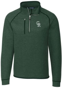 Cutter and Buck Colorado Rockies Mens Green City Connect Mainsail Long Sleeve 1/4 Zip Pullover
