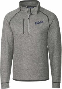 Cutter and Buck Los Angeles Dodgers Mens Grey City Connect Mainsail Long Sleeve 1/4 Zip Pullover