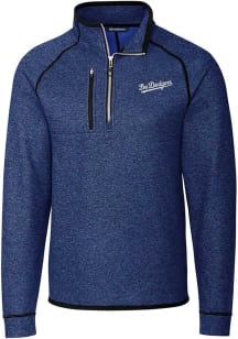 Cutter and Buck Los Angeles Dodgers Mens Blue City Connect Mainsail Long Sleeve 1/4 Zip Pullover