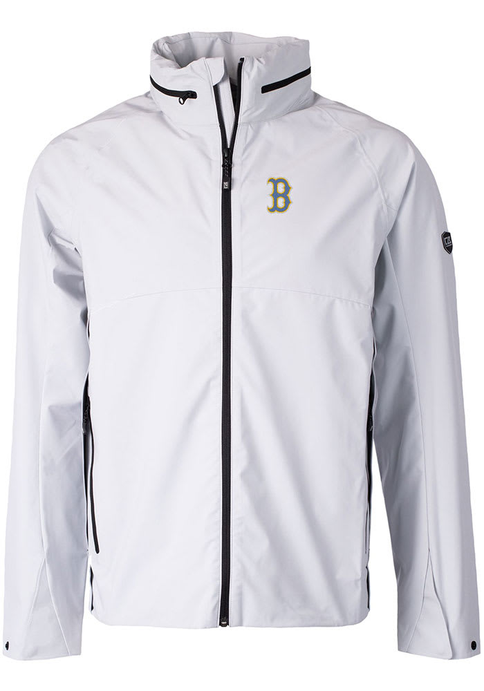 Cutter and Buck Red Sox City Connect Vapor Rain Light Weight Jacket Grey
