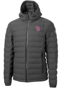 Cutter and Buck San Diego Padres Mens Grey City Connect Mission Ridge Repreve Filled Jacket