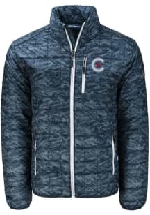 Cutter and Buck Chicago Cubs Mens Navy Blue City Connect Rainier PrimaLoft Printed Filled Jacket