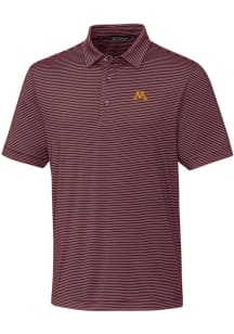 Cutter and Buck Minnesota Golden Gophers Mens Maroon Forge Pencil Stripe Big and Tall Polos Shirt