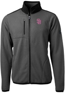 Cutter and Buck San Diego Padres Mens Grey City Connect Cascade Sherpa Light Weight Jacket