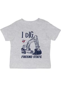 Vive La Fete Fresno State Bulldogs Infant Excavator Short Sleeve T-Shirt Grey