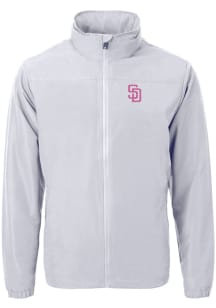 Cutter and Buck San Diego Padres Mens Grey City Connect Charter Eco Light Weight Jacket