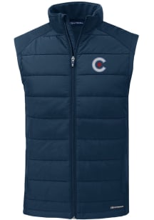 Cutter and Buck Chicago Cubs Mens Navy Blue City Connect Evoke Sleeveless Jacket