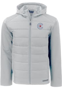 Cutter and Buck Chicago Cubs Mens Charcoal City Connect Evoke Hood Heavyweight Jacket