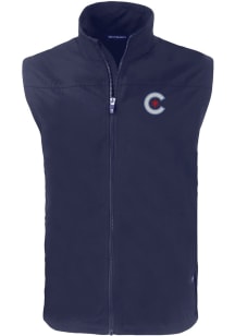 Cutter and Buck Chicago Cubs Mens Navy Blue City Connect Charter Sleeveless Jacket