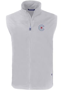 Cutter and Buck Chicago Cubs Mens Grey City Connect Charter Sleeveless Jacket