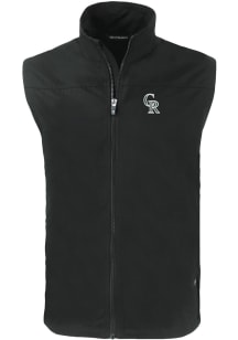 Cutter and Buck Colorado Rockies Mens Black City Connect Charter Sleeveless Jacket
