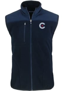 Cutter and Buck Chicago Cubs Mens Navy Blue City Connect Cascade Sherpa Sleeveless Jacket