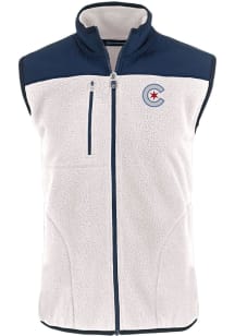 Cutter and Buck Chicago Cubs Mens White City Connect Cascade Sherpa Sleeveless Jacket