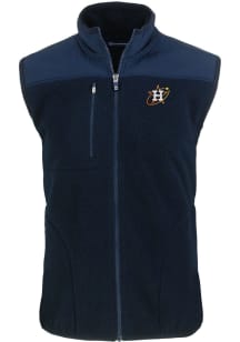 Cutter and Buck Houston Astros Mens Navy Blue City Connect Cascade Sherpa Sleeveless Jacket